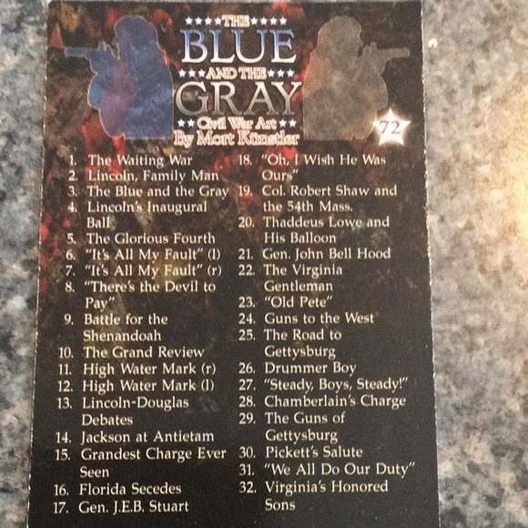The Blue and the Gray Civil War cards by artist Mort Kunstler. 1997.  Set of 72 - Picture 7 of 9
